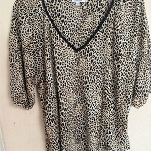 Chico's Animal Print V-Neck Blouse